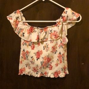 White floral white top